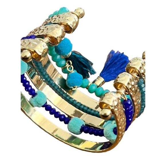 Lilly Pulitzer Nom De Plume Layered Cuff Bracelet One Size EUC - Picture 8 of 12